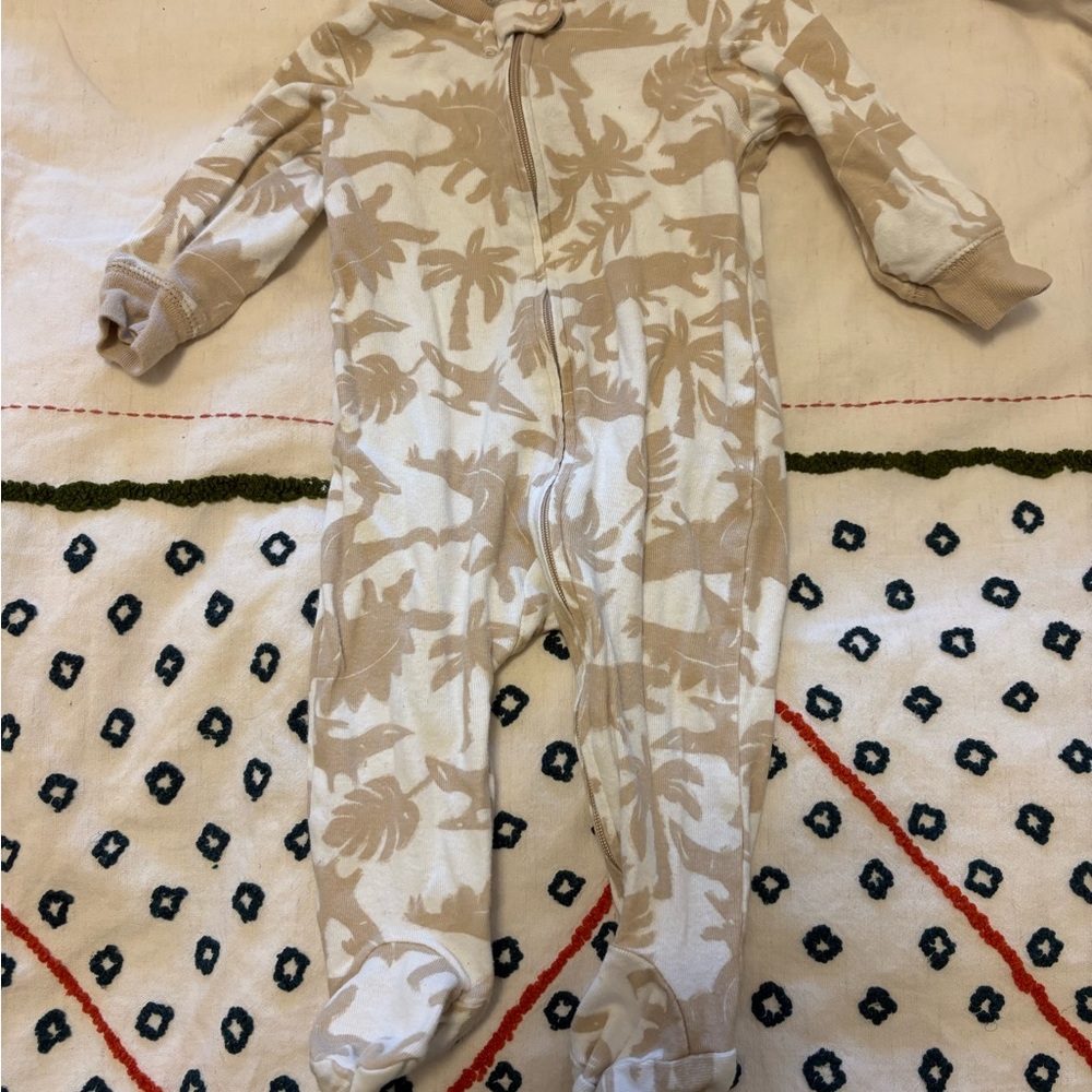 Carter's Beige Leaf Print Footie